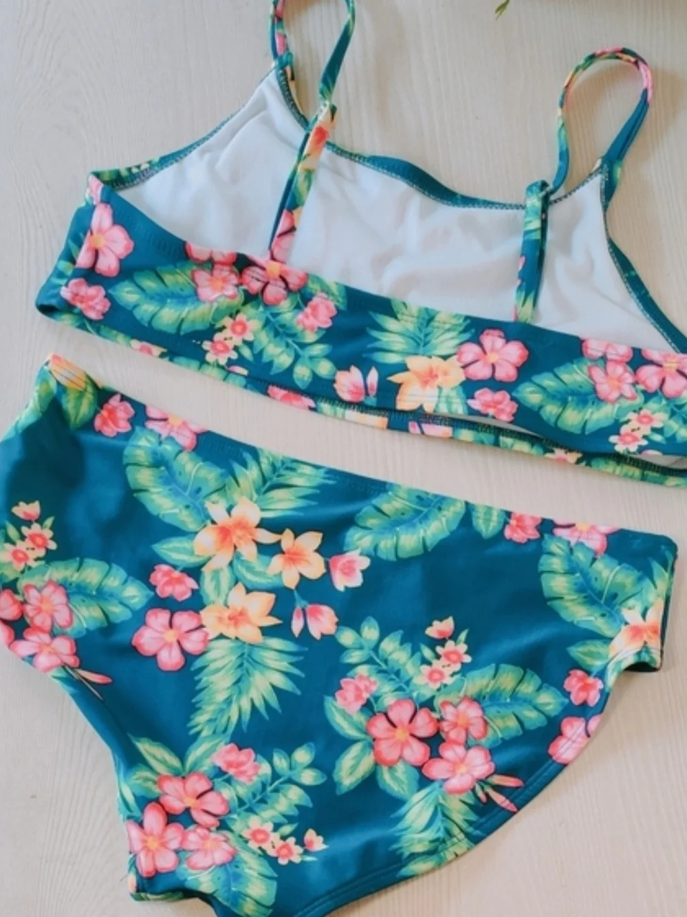 Art Class Girls Tropical Teal Bikini Size 14
